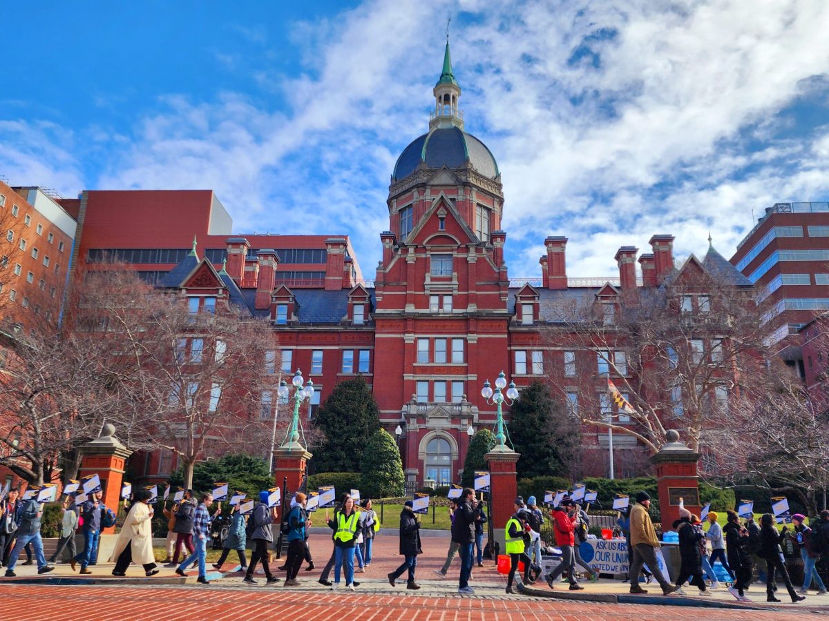 Johns Hopkins grad student-workers picket as contract negotiations stall