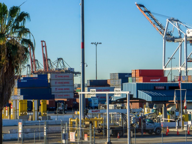 Shipping containers at the Port of Long Beach