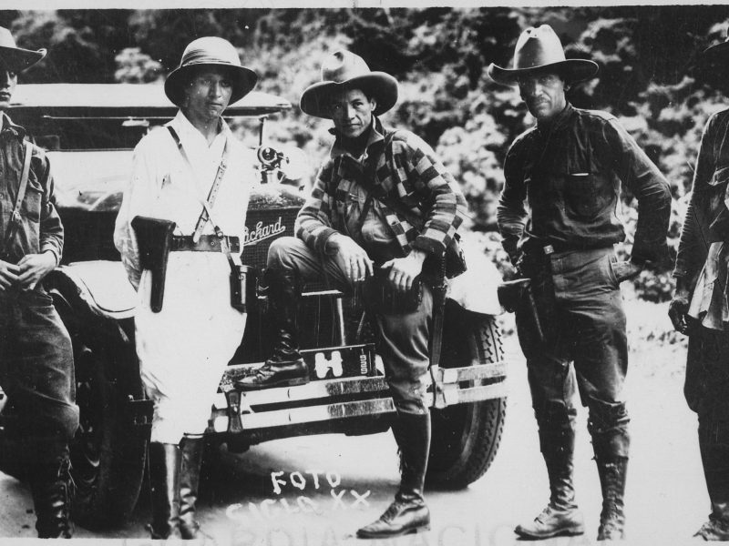 General Sandino [center] and Entourage enroute to Mexico. Photo via U.S. National Archives and Records Administration