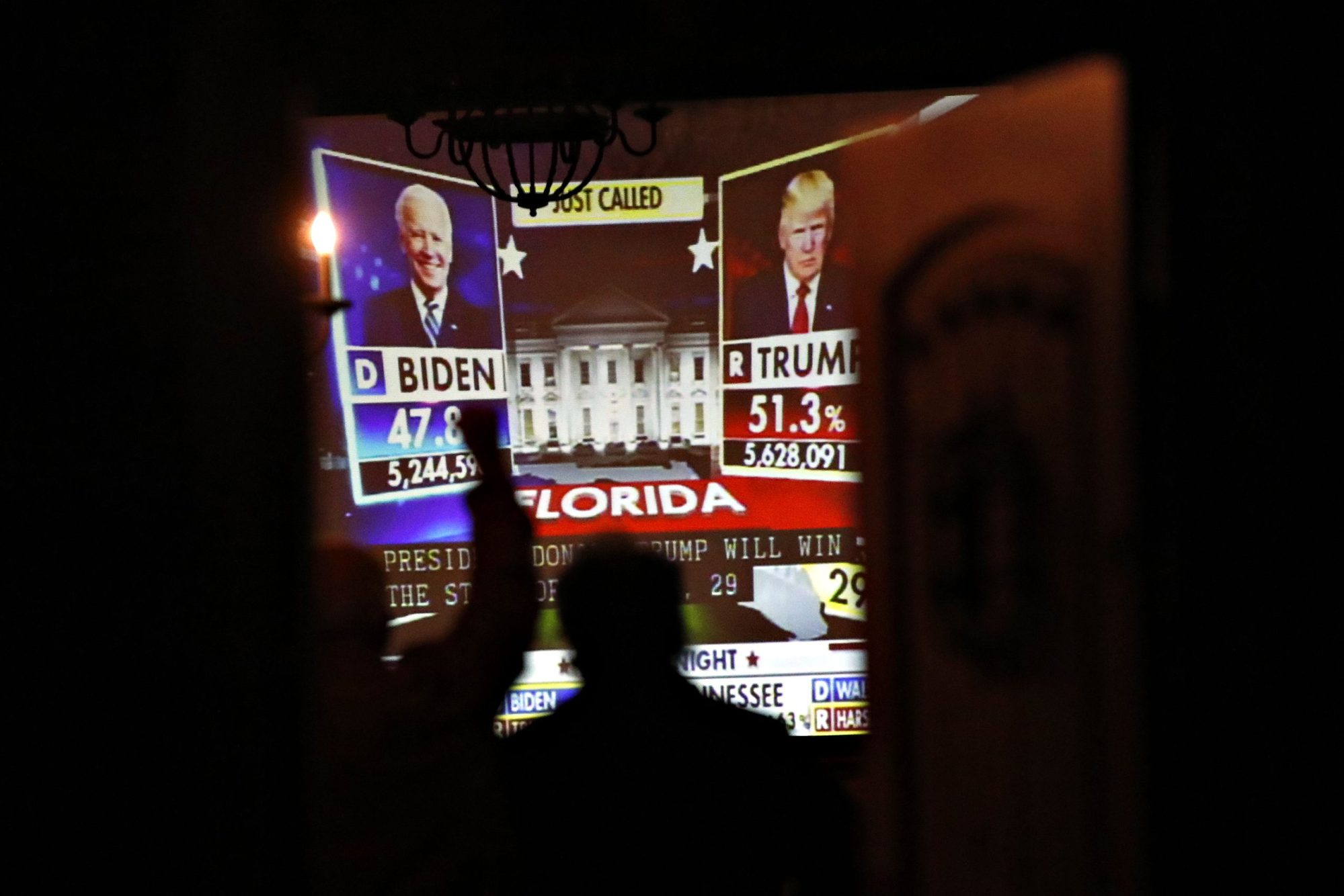 Trump supporters cheer as the President wins Florida during Marin County Republicans watch party at Trek Winery in Novato, Calif., on Tuesday, November 3, 2020. Scott Strazzante/The San Francisco Chronicle via Getty Images