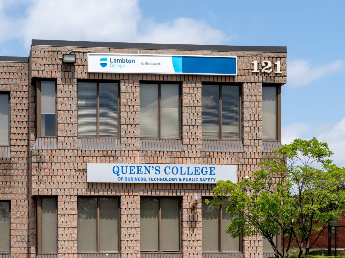 Mississauga, ON, Canada - June 27, 2021: Lambton College in Mississauga, ON, Canada. Lambton College Mississauga was formed by the licensing agreement between Lambton College and Queen's College.