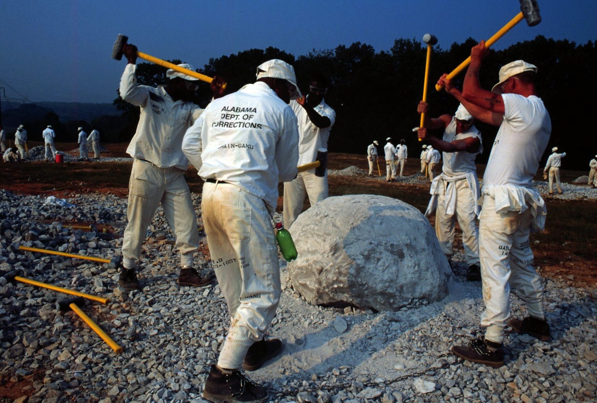 Inmates at the State Penitentiary, Limestone Correctional Center, Limestone, Alabama, August 1995. Photo by Michael Brennan/Getty Images