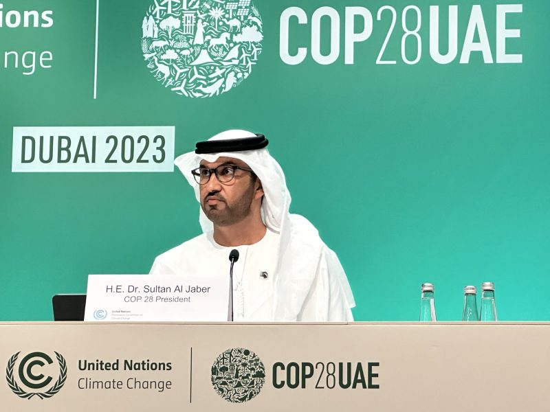 UAE Industry and Advanced Technology Minister and President of COP28, Sultan bin Ahmed Al Jaber. Photo by Nuran Erkul Kaya/Anadolu via Getty Images